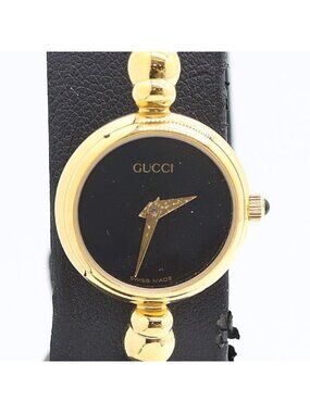 Gucci Black Dial Bangle Watch